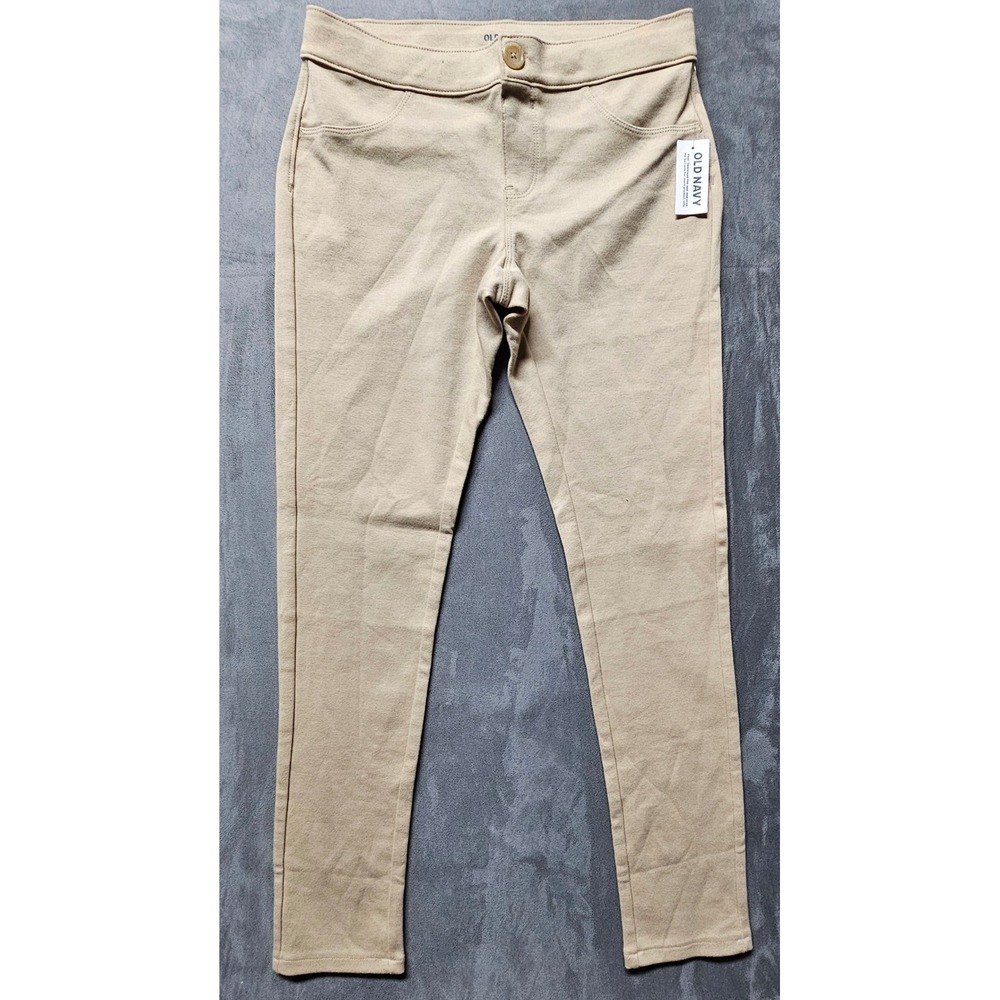 Old Navy Girls Sz 12 Uniform Jeggings Rolled Oats Tan Khaki Pants 877991-00 NEW
